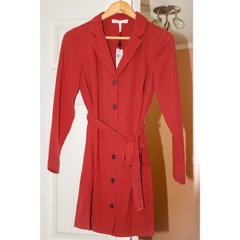 NWT Rusted Brown BCBGeneration button down dress